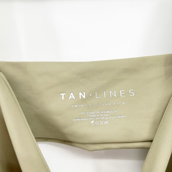 Tan + Lines‎ by Sivan Ayla Womens Beach St. John Wide Strap Swim Bikini Top M - Picture 4 of 5